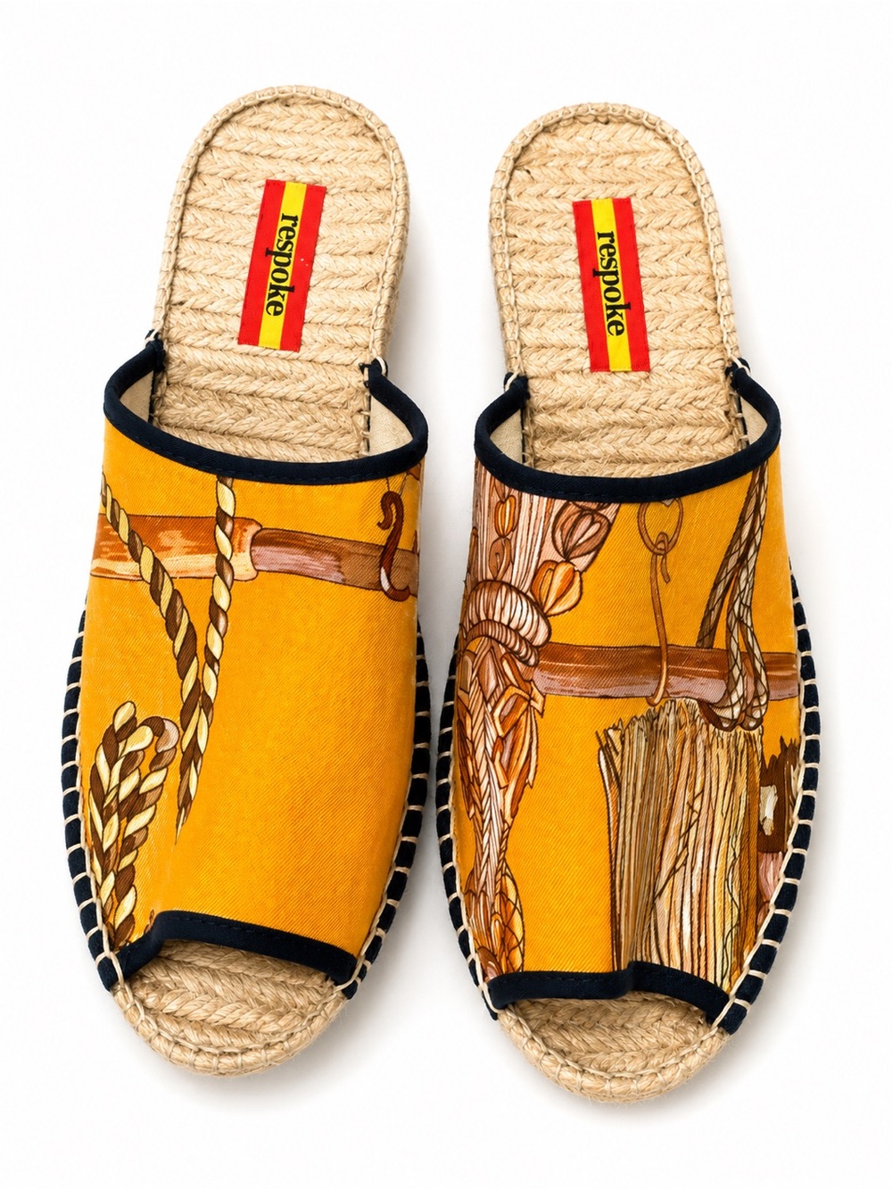 Respoke Silk Scarf Espadrille Slide Sandals/ Handmade/ Like New - Luxury Shoes
